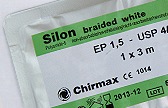Silon braided white 3/0 (EP2) 3 x 45 cm, 24 ks