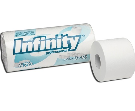 Toaletní papír INFINITY, Extra BIG & STRONG, 2 vrstvy, 670 útržků, 3 role, 73,70 m