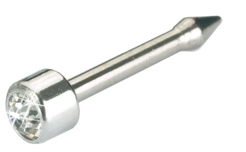 Náhradní kazeta s hřebíky do nosu, stříbrný titan, krystal, 6 mm, 10 ks