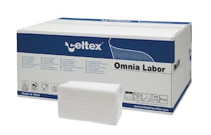OMNIA, papírové ručníky, bílé, 8 balíčků po 300 ks, 2400 ks