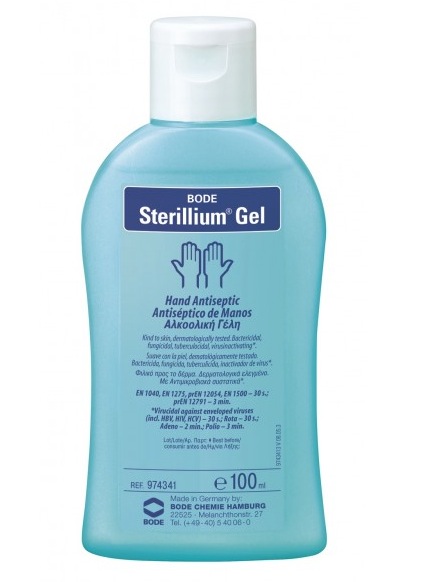 STERILLIUM GEL PURE, gelová dezinfekce rukou, lahvička, 100 ml