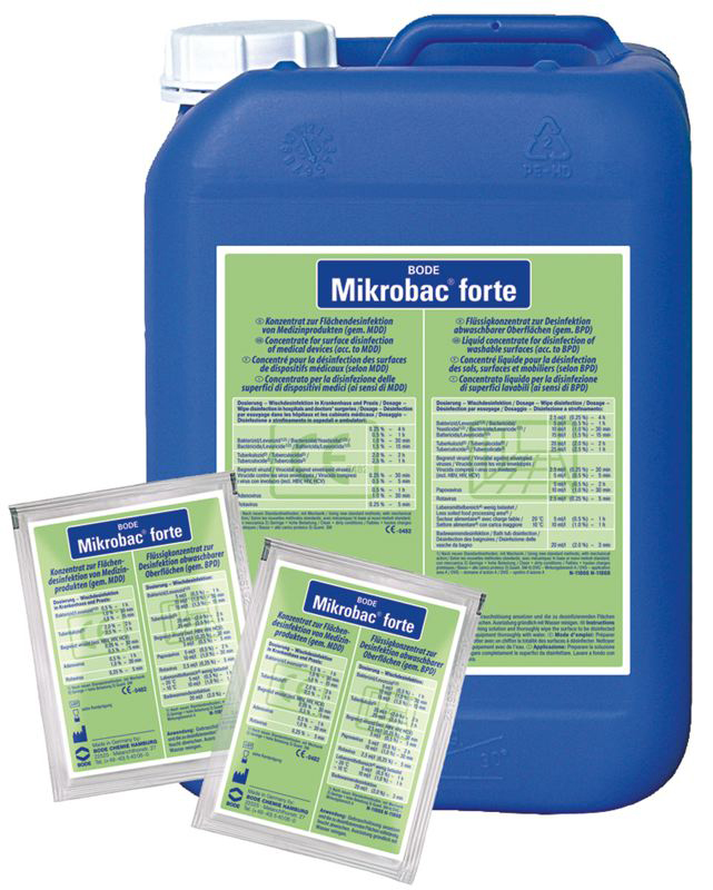 MIKROBAC FORTE, účinný dezinfekční prostředek na plochy, sáček s 20 ml