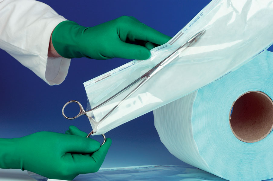 STERILIZAČNÍ FÓLIE pro autoklávy, na papíru, bez záhybu, šířka 250 mm, délka 200 m