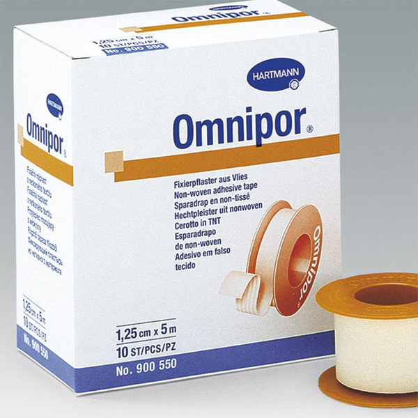OMNIPOR, hypoalergenní fixační náplast, 1,25 cm x 9,2 m
