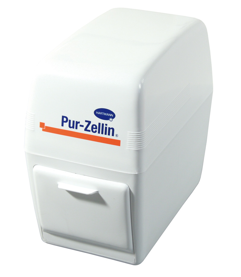 PUR-ZELLIN BOX, plastový zásobník na buničité čtverečky nebo na obvazový mul