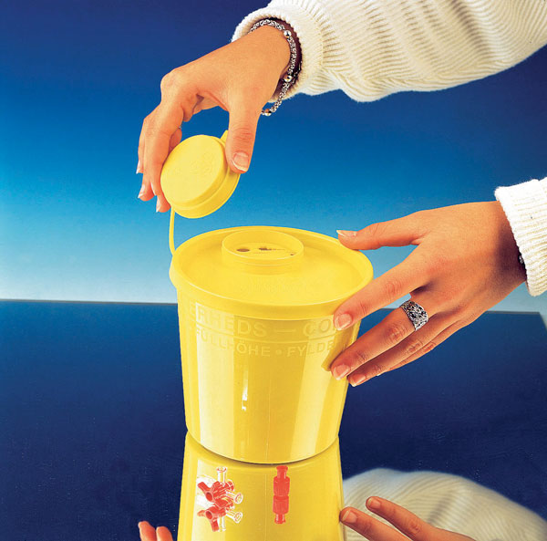 SERVOBOX, nádoba na použité jehly, nádoba žlutá, 1500 ml