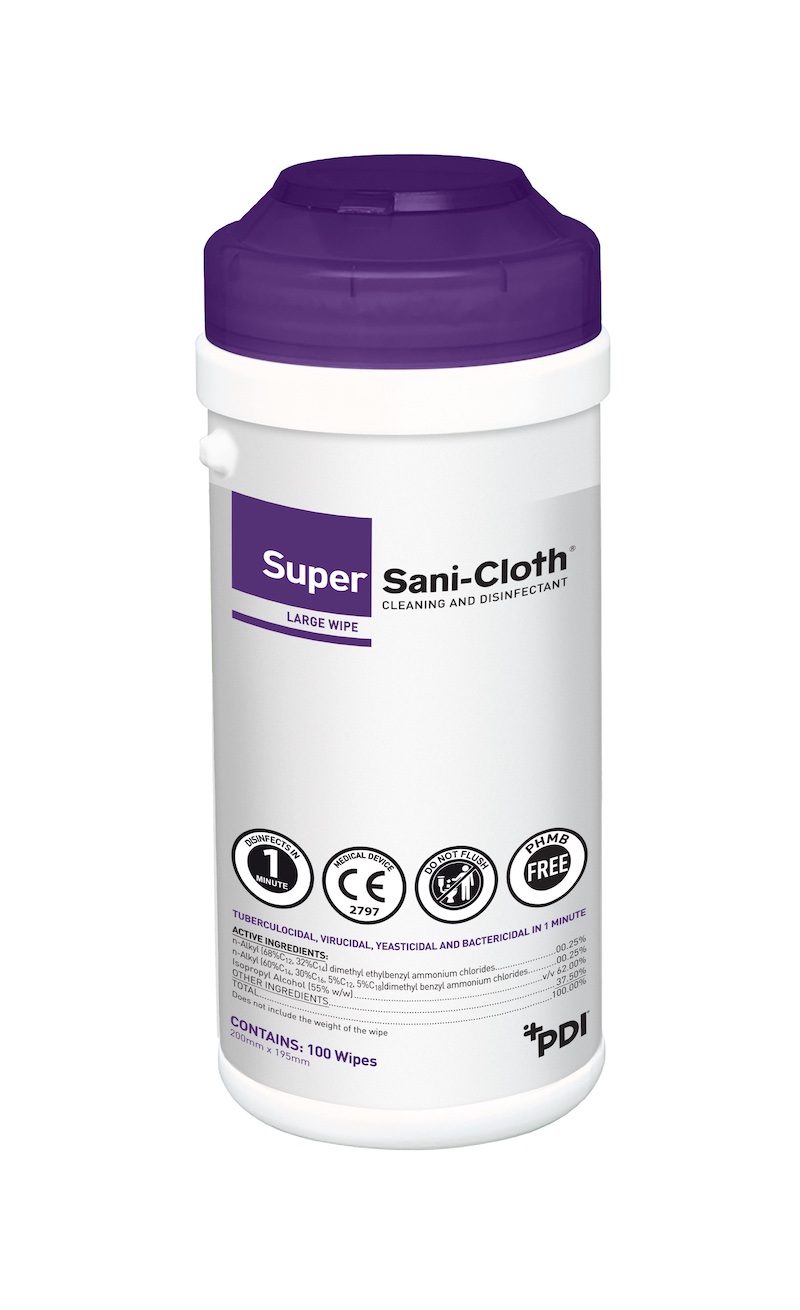 SUPER SANI-CLOTH, superdezinfekční ubrousky, 20 x 20 cm, balení s 200 ks