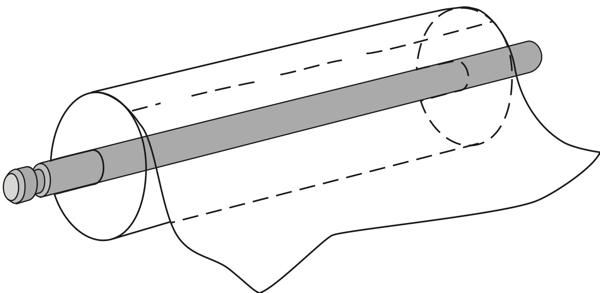 Držák role papíru, pro lehátko šířky 65 cm