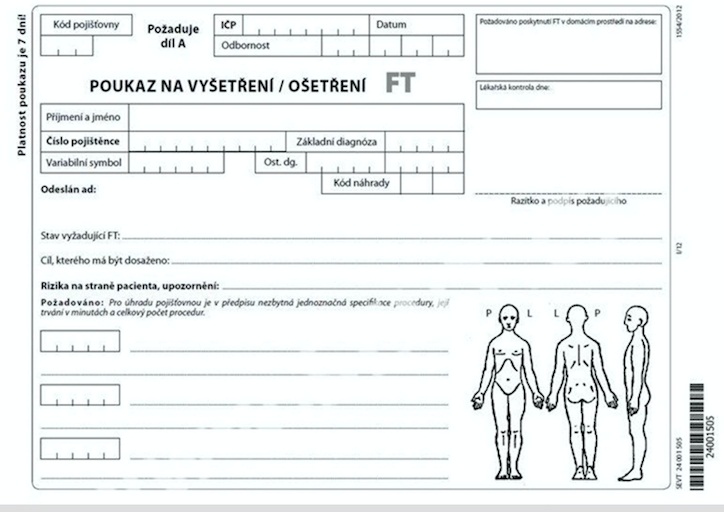 Poukaz na vyšetření/ošetření FT, blok A5, 100 listů