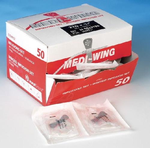 WING-FLO, křídlatá jehla s hadičkou, 1,2 x 19 mm, 18G, růžová, 50 ks