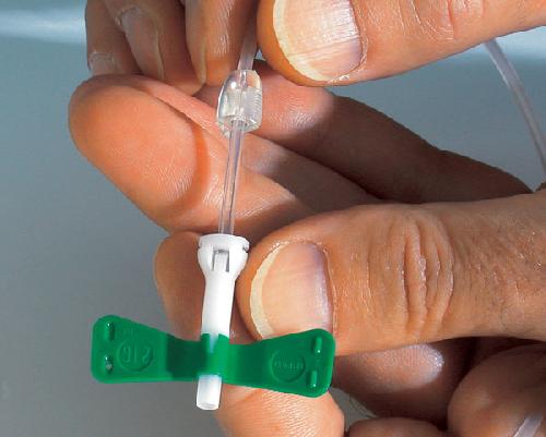 SAFE TOUCH, bezpečná křídlatá jehla, 1,1 x 20 mm, 19G, béžová