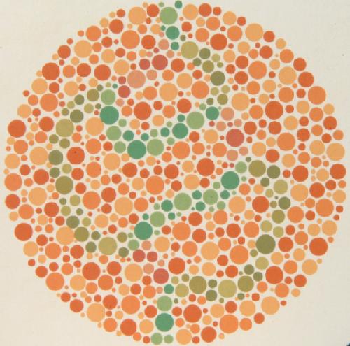 ISHIHARA, barvocitné tabulky, 14 tabulek